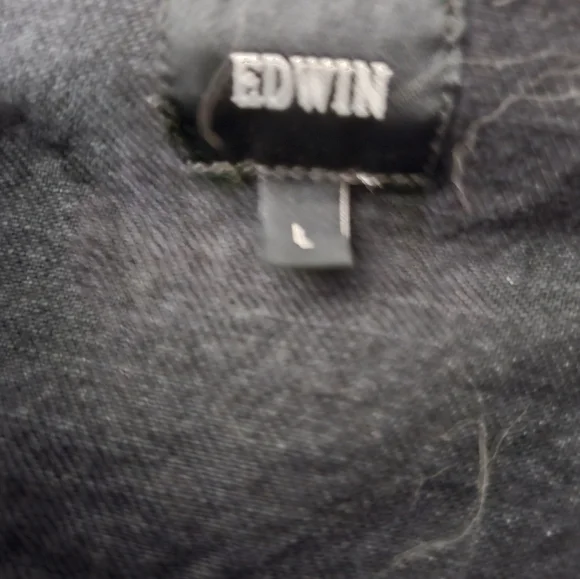 NWT Edwin By Anthropologie Alexa Irony Black Trucker Denim Jacket Sz L - Picture 4 of 7